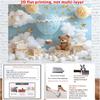 2D flacher Teddybär und Ballon Kulisse Kinderzimmer Wanddekor Hintergrund