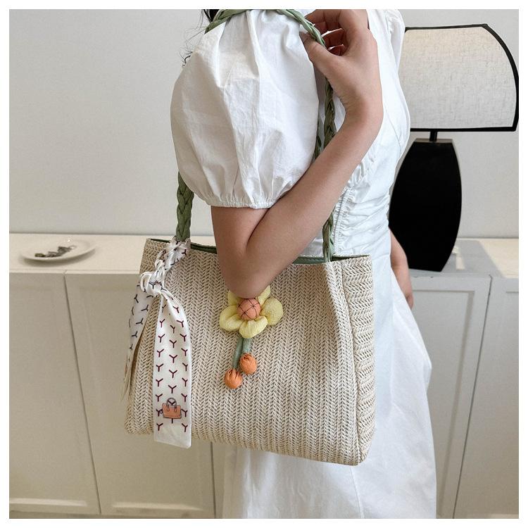Summer Rattan Woven Tote Bag Large Capacity Casual Handbag for Women 2026 New Fashion CLE