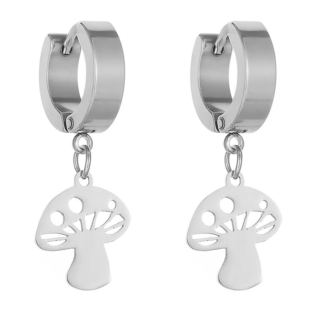 Fashionable Lightning Mushroom Ear Clips For Women Trendy Geometric Alloy Earrings