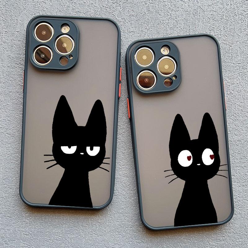 Black And White Cat Luxury Phone Case For Iphone 15 14 Pro Max Plus 13 12 Mini Pro Max 11 X XR XS 8 7 Plus SE2 Shockproof Covers