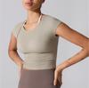 Breathable Slim Fitness Blouse Sports Short Sleeve T-Shirt Yoga Clothing Top Vest Running Training Bodhi La