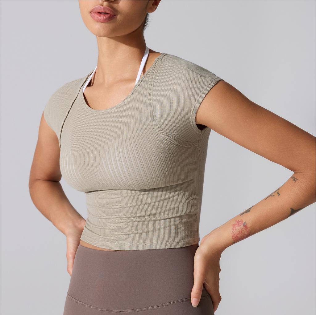 Breathable Slim Fitness Blouse Sports Short Sleeve T-Shirt Yoga Clothing Top Vest Running Training Bodhi La
