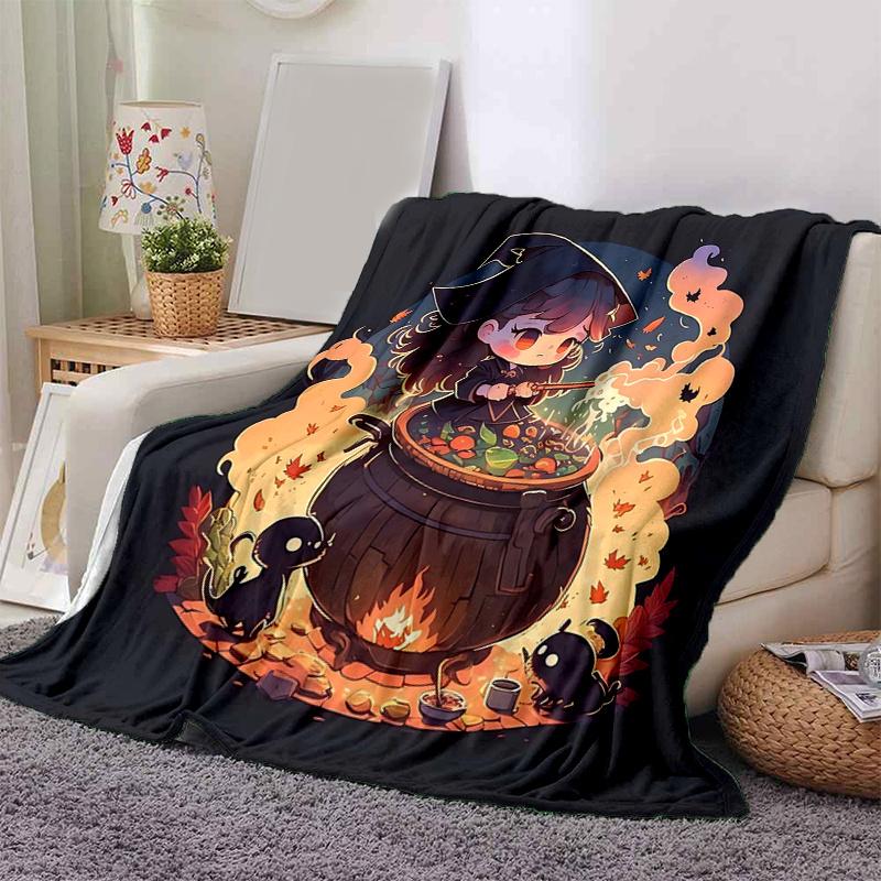 1 Stück Hexe Bild Design Decke Weicher Überwurf für Wohnkultur, Geschenkidee