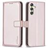 Flip Case for Samsung Galaxy A25 5G, BINFEN Wallet, Rose Gold + 9H Glass