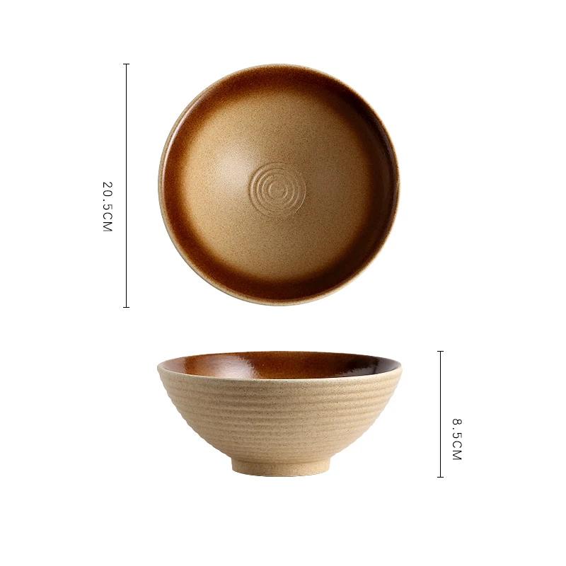Japanese Vintage Porcelain Bowl Creative Homehold Lamian Noodles Instant Noodle Bowl Vegetable Salad Rice Soup Bowls Kitchenware