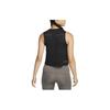 Nike Dri-Fit Solid Reflective Logo Round Neck Tank Top Women Tops Black DQ5941-010