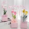 10pc PVC Transparent Rose Single Flower Box Mother's Day Handheld Flower Bouquet Perpetual Flower Packaging Valentine's Day Gift