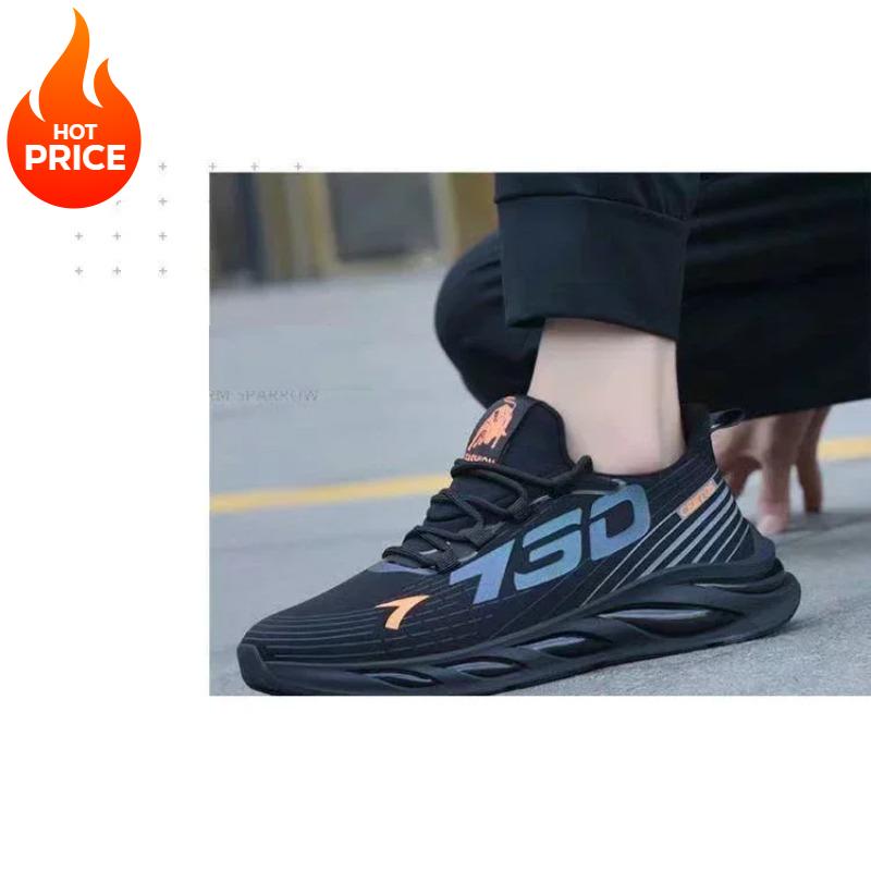 

non slip male s sneakers Men s casual light mesh sports shoes summer breathable cool running shoes fashion soft sole comfortable 44 помаранчевий