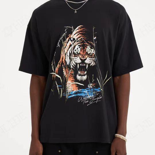 23S cross-border American tide brand REPRESENT tiger downhill printing short-sleeved T-shirt men's and women's high street couples half-sleeves