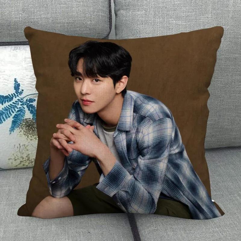 Custom Ahn Hyo Seop Pillowcase Wedding Decorative Cotton Linen Pillow Case For Home Pillowcover 45X45(One Sides)