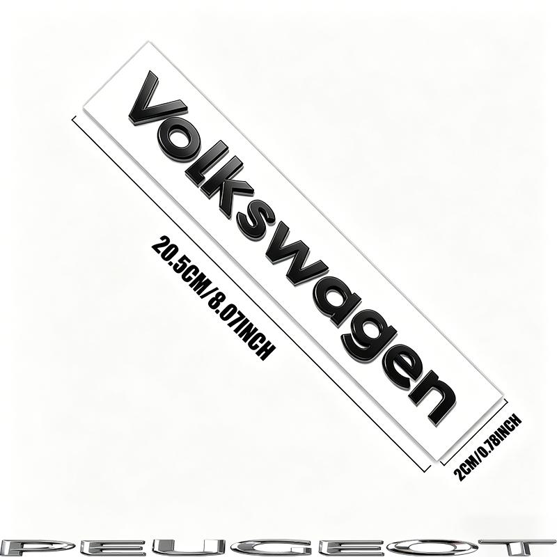 1Pcs 3D ABS Letter Emblem Car Rear Trunk Decals For VW GTI Golf Polo Tiguan Passat Touareg Jetta CC Badge Auto Accessory Hub Cap EE1
