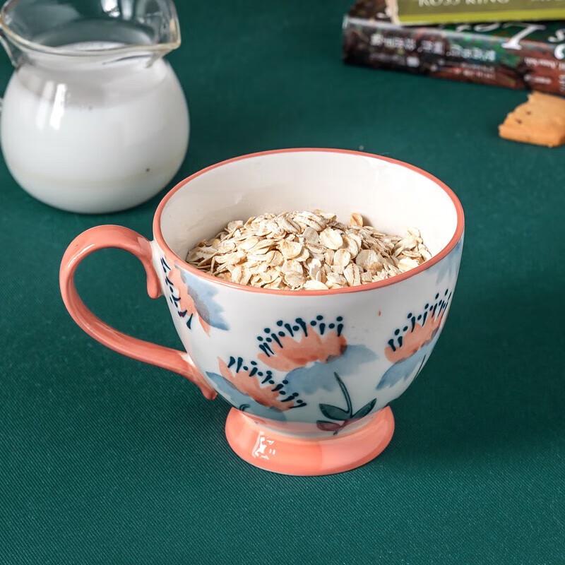 JOYYE Floral Ceramic Mug with Spoon