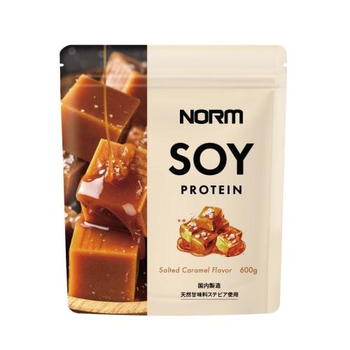 NORM Soy Protein, Salted Caramel Flavor, 600g, 100% Plant-Based Soy Protein, Amino Acid Score 100, Low Fat, High Protein, No Artificial Sweeteners, Ma