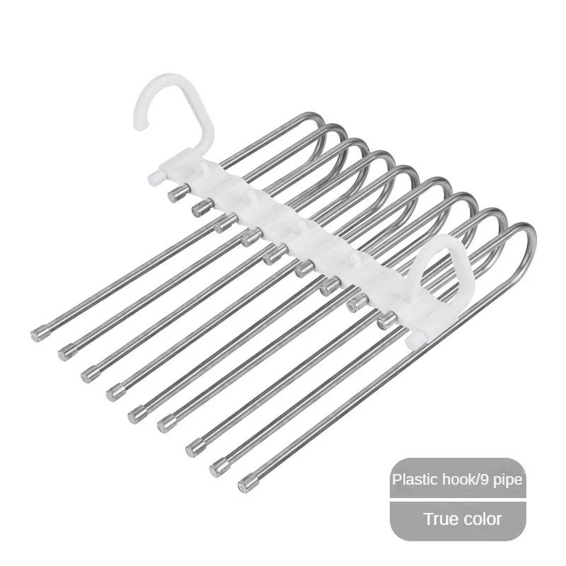 5/9 Schicht Faltbarer Polierter Edelstahl Hosenständer Aufbewahrungswerkzeug und Haken Multifunktionaler S-förmiger Schrankorganizer