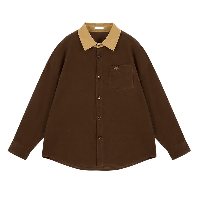 Mucmukn Kids' Vintage Corduroy Color Block Shirt