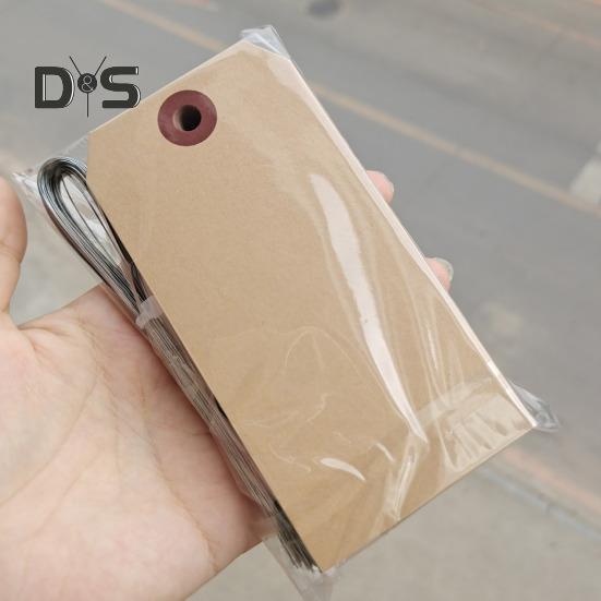 100Pcs Blanks Shipping Tags with Wire Hang Tags Food Clothing Wine Labels for Labeling Inventory Crafts