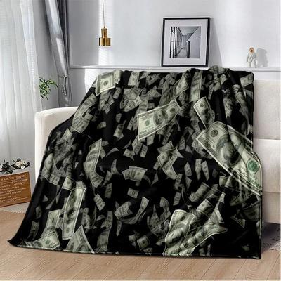 Manta Suave de Felpa con Patrón de Dólar Euro Dinero, Manta de Franela, Manta para Sofá para Sala de Estar, Dormitorio, Sofá, Cubierta de Picnic#(1)