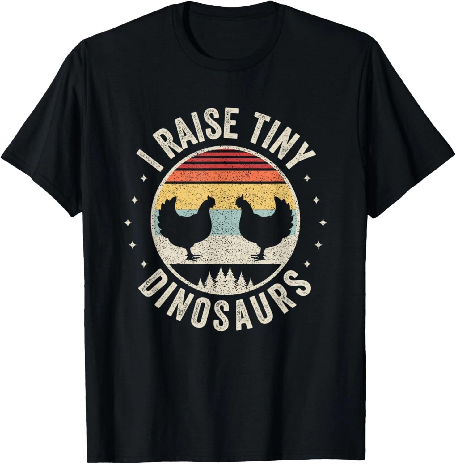 Vintage Retro I Raise Tiny Dinosaurs Funny Chicken T- Shirt S