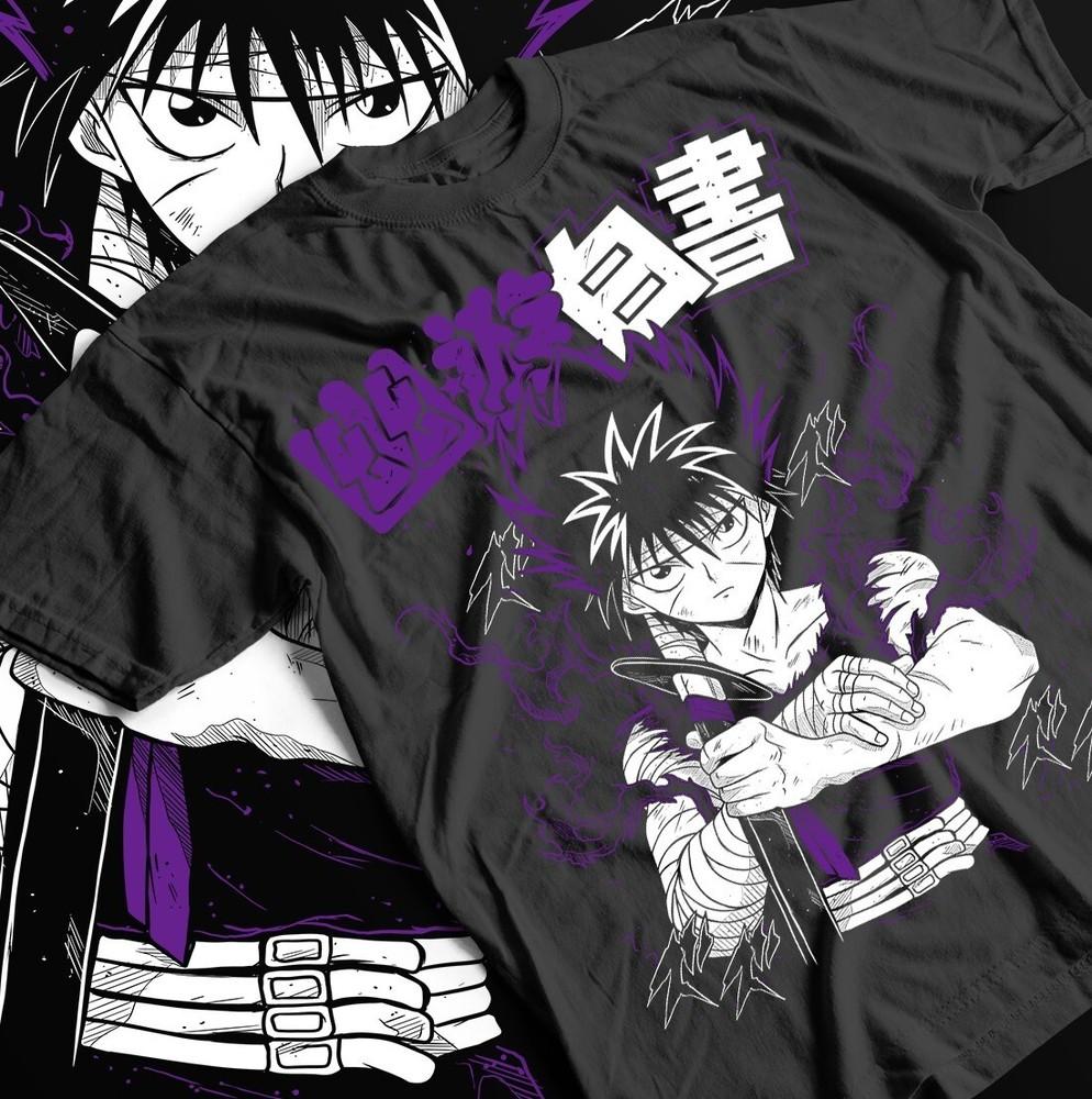 

Hiei Yu Yu Hakusho T-shirt Kuwabara Kurama Yusuke Hiel Anime Manga Black Shirt 4XL