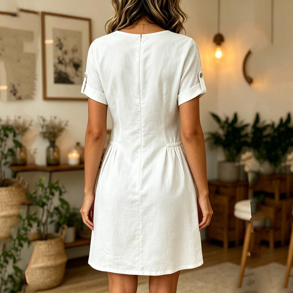 Women's Summer Casual Loose-Fit Short-Sleeve Dress