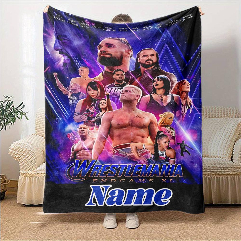 Custom Name Fall Guys Party Blanket for Couch & Bed, Plush Cozy Fuzzy Blanket Super Soft & Warm Blankets for Fall and Winter. 0908119