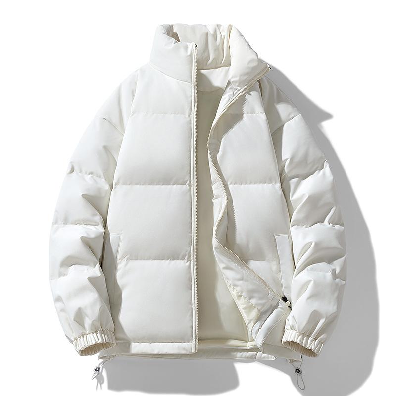 

Хлопковая одежда со стойкой воротником для мужчин и женщин, зимняя утолщенная свободная хлопковая куртка, парные модели, однотонная одежда-хлеб, хлопковое пальто S