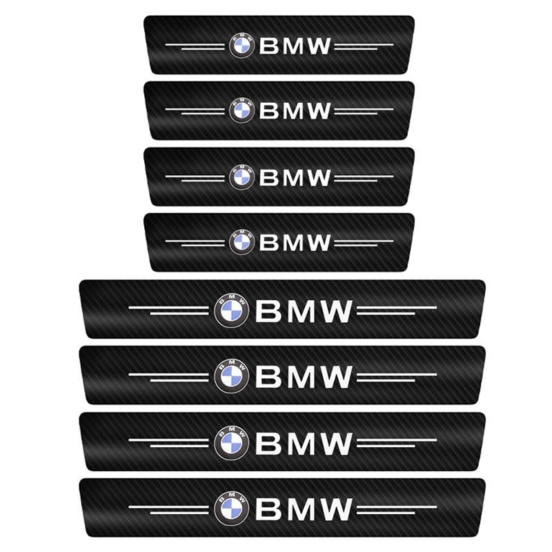 4/8Pcs Carbon Fiber Car Door Threshold Protector Stickers Waterproof For BMW M Logo E90 E60 F18E46 F30 F20 M2M5 M3 E87 M4 X3 X1