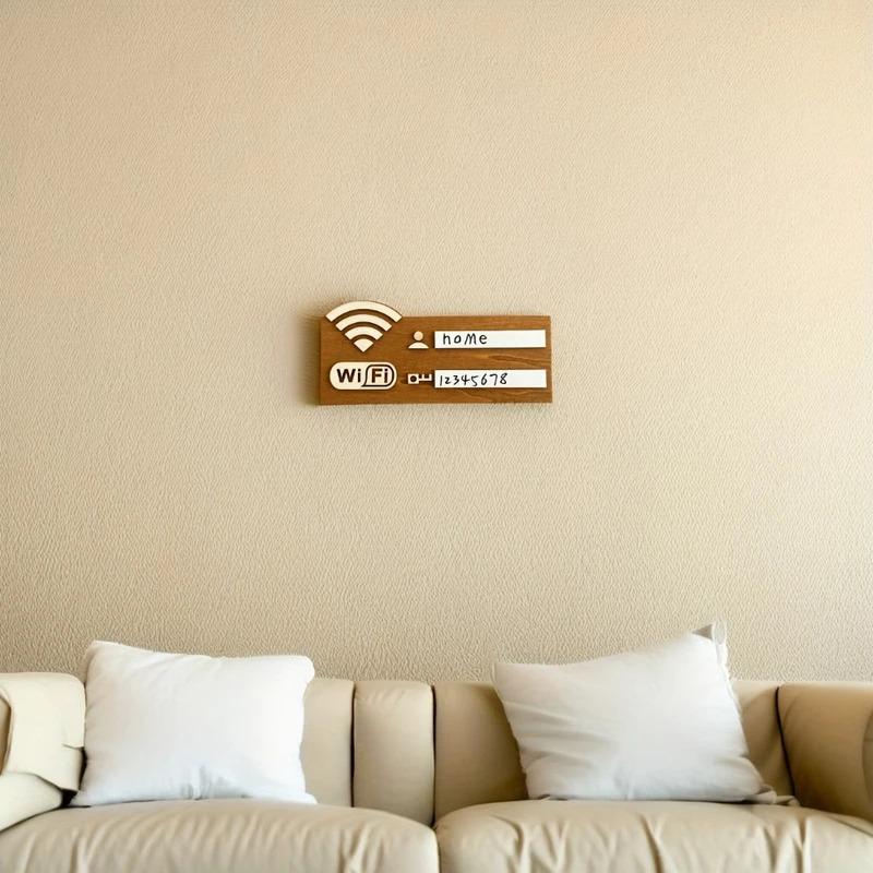 1pc Vintage Wooden Wifi Password Sign - Wall Mounted Home Decor, No Electricity Needed, Indoor/Outdoor Use, Minimalist & Durable