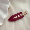 Festive Wine Red Bow Duckbill Hair Clip - Sweet Retro Style