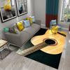 3D Water and Fire Guitar Carpet Music Enthusiast Carpets for Living Room Bedroom Decoration Kitchen Bathroom Non-slip Floor Mats