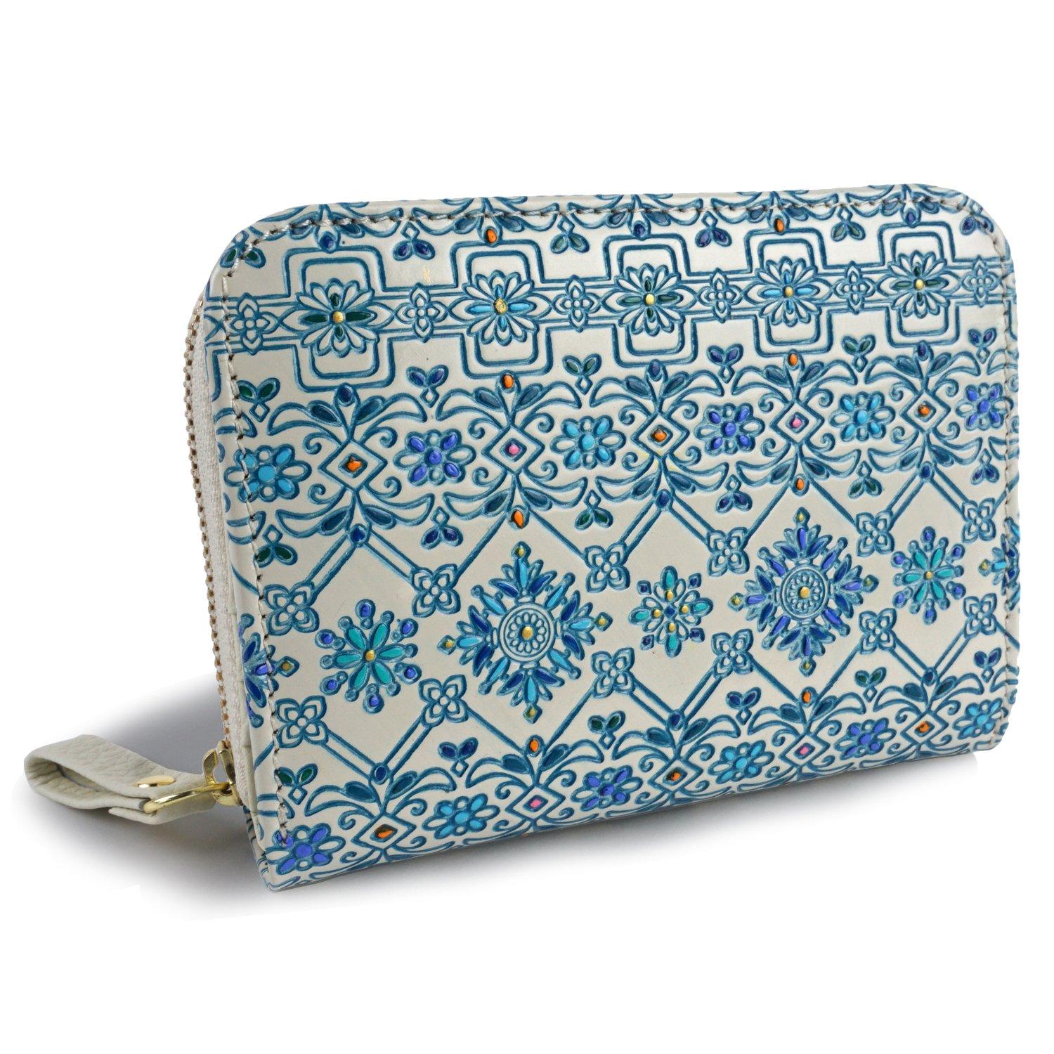 

Bifold Round Genuine Made in Bunko Hand Floral Flower Garden [Yuzen Bunko] Wallet, Zipper, Women s Wallet, Leather, Japan, Leather, Painted, Colored,