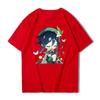 Genshin Impact Tshirt 100% Cotton T-shirt Kawaii Cartoon Clothes Women Fashion Tops Summer Short Sleeve Clothing Venti Print Tee