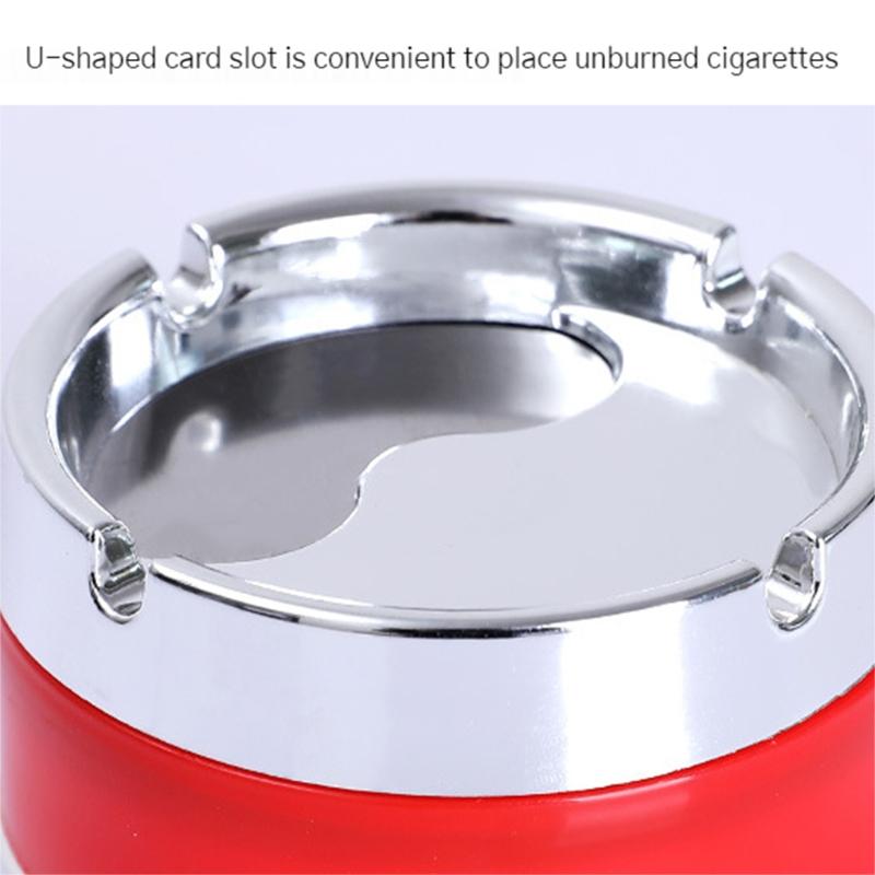 Stainless Steel Ashtray Round Windproof Ashtrays with Rotating Lid for Home Garden Outdoor Indoor Smoking Accessory