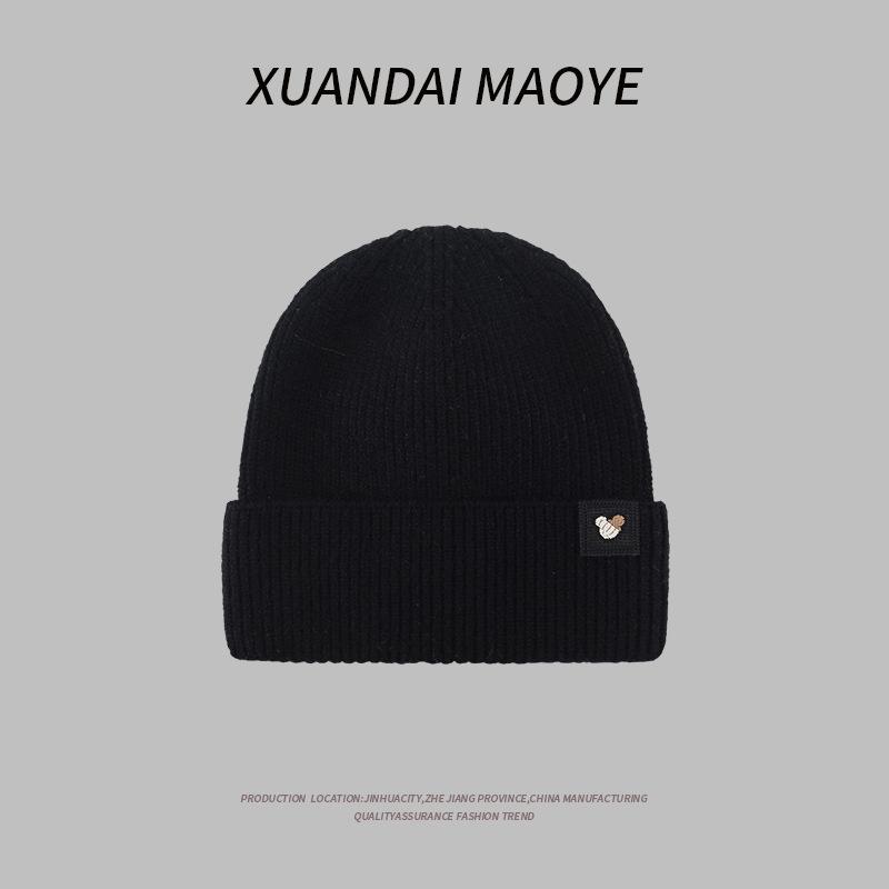 New Hat for Women In Autumn and Winter  Warm and Cold Versatile Knitted Hat with Velvet To Show Off Their Faces Small Wool Cold Hat for Men
