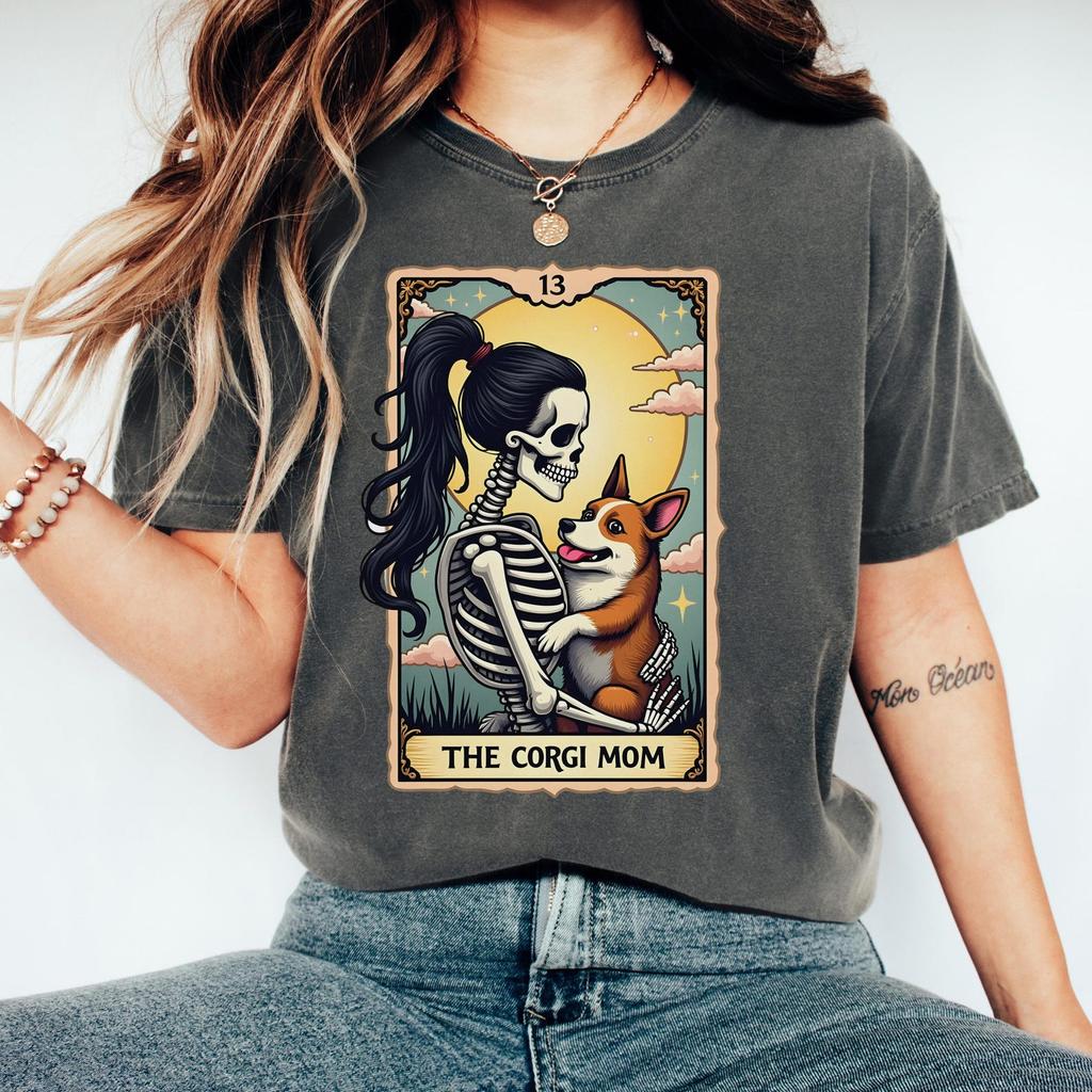 Comfort Colors Corgi Tarot Card T-Shirt - Corgi Mom Tee