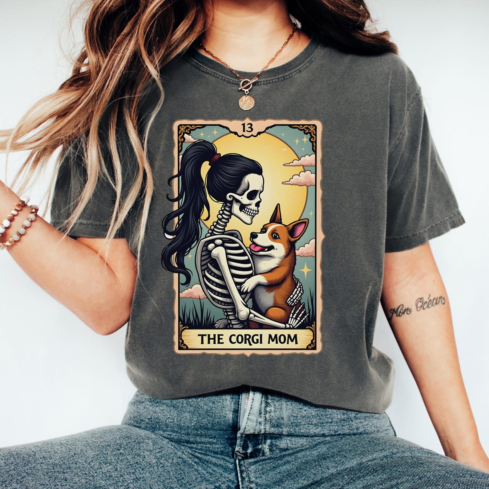 Comfort Colors Corgi Tarot Card T-Shirt - Corgi Mom Tee 2XL