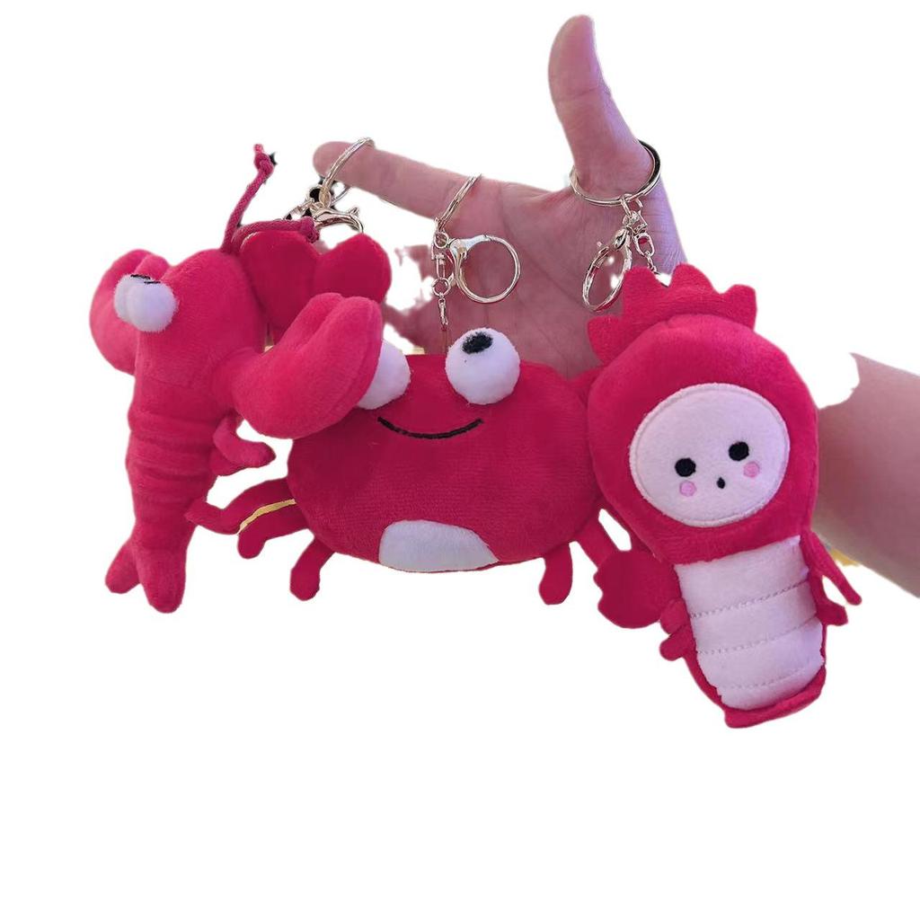 Internet Celebrity Crayfish Plush Keychain: Marine Themed Home Decor Pendant