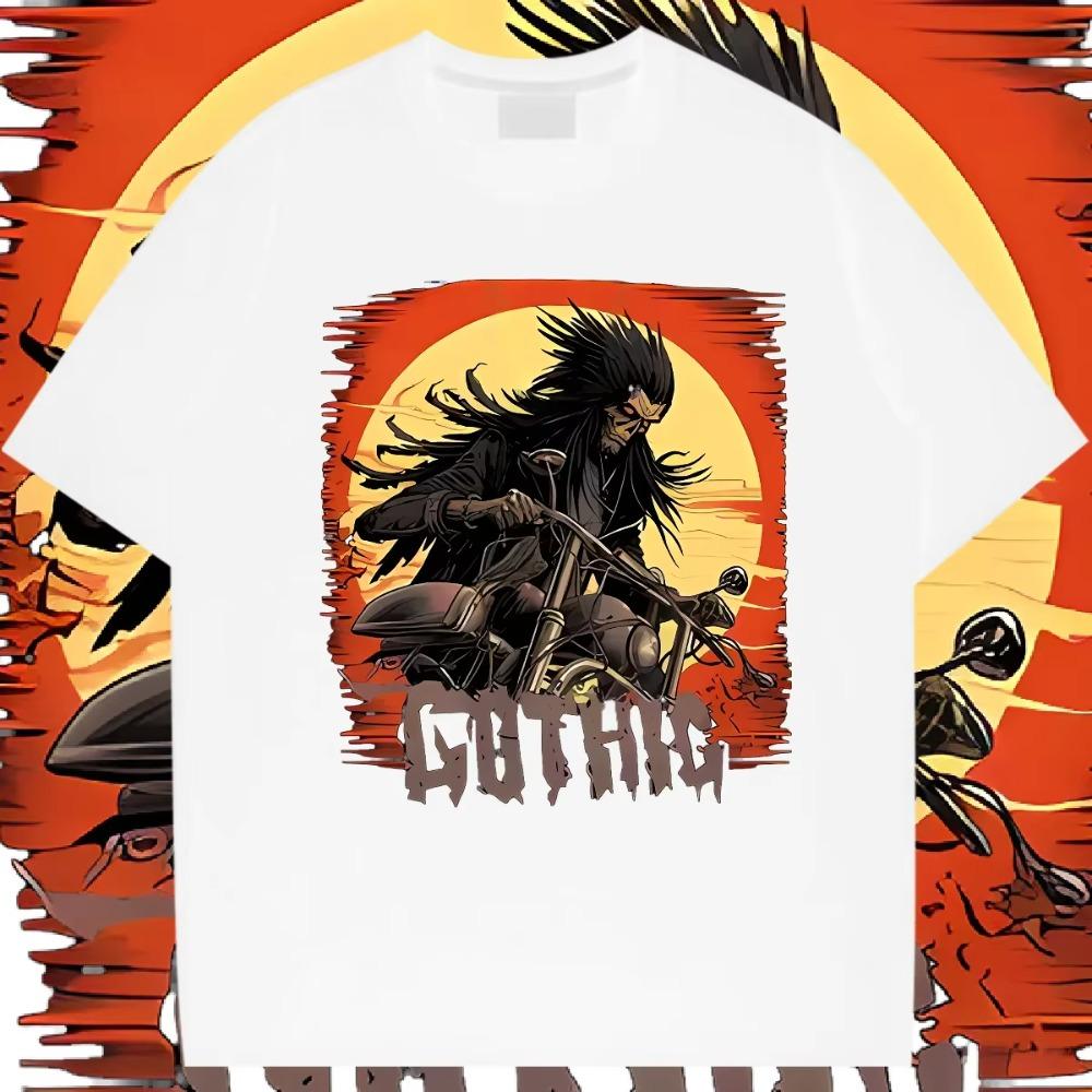 West Death God T-shirt Loose Round Neck Tees Rap Style Men's Clothes Printed Tops Fashion Oversize Street T Shirt