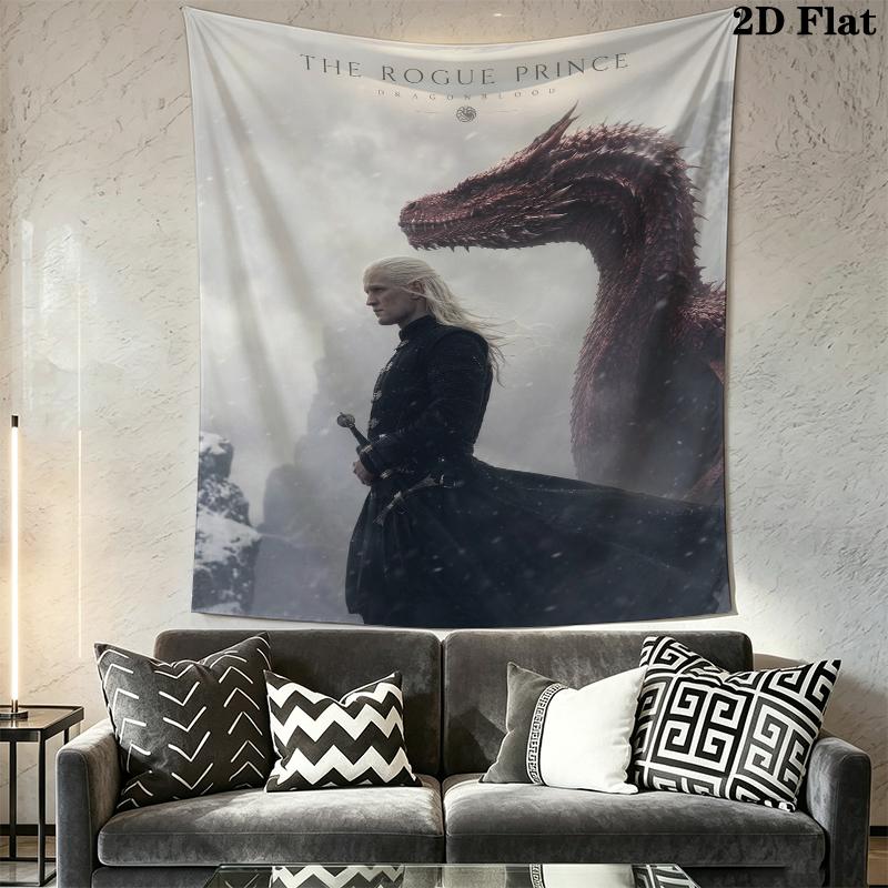 Tapiz de Pared de Daemon Targaryen Colgante de Pared Estético Manta de Tela Impresa Tapices Decorativos para Dormitorio Sala de Estar Decoración del Hogar