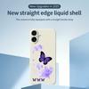 For iPhone 17 Case Purple Butterfly Pattern Printing Straight Edge TPU Phone Back Cover