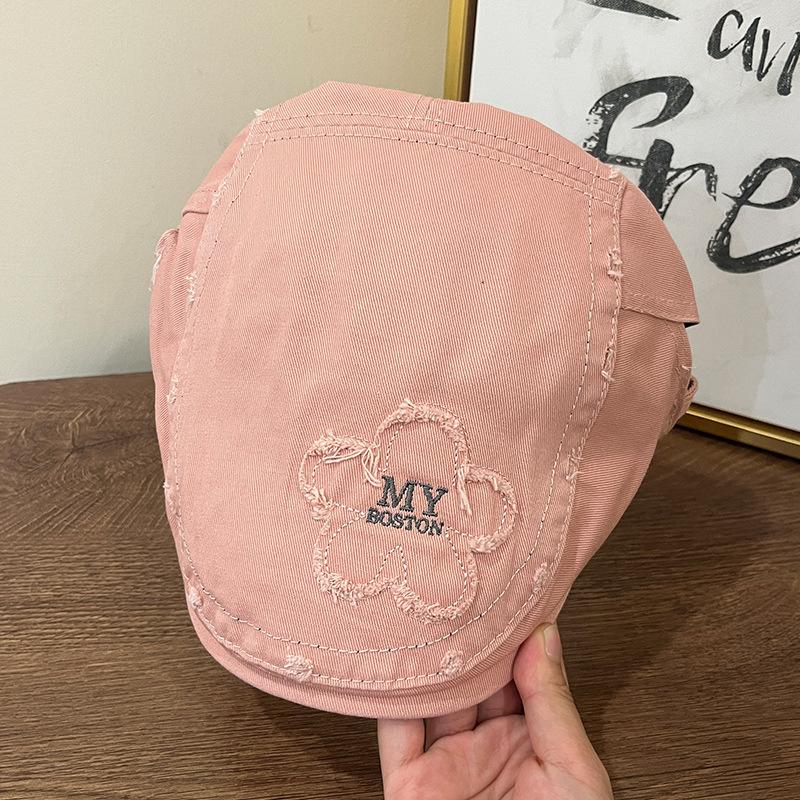 American Retro MY Embroidered Hat Women's Front Hat Autumn and Winter Casual and Versatile Beret Trendy and Fashionable Newsboy Hat for Men