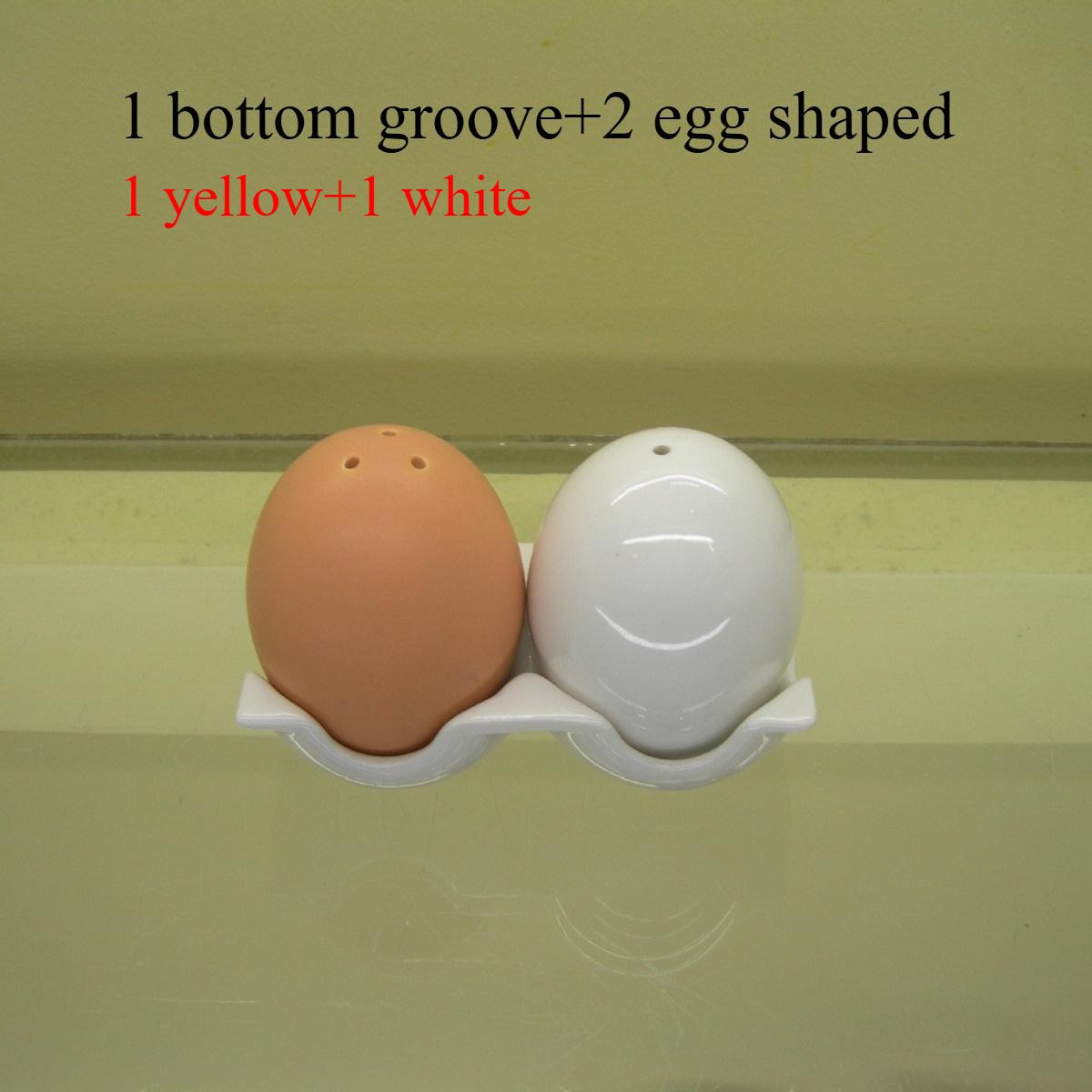 

1 набор Креативная зубочистка в форме яйца, Керамический набор солонка и перечница, Милый дизайн яйца, погремушка, Уникальный кухонный гаджет, Подарок для декора дома 1 bottom slot + 2 egg-shaped
