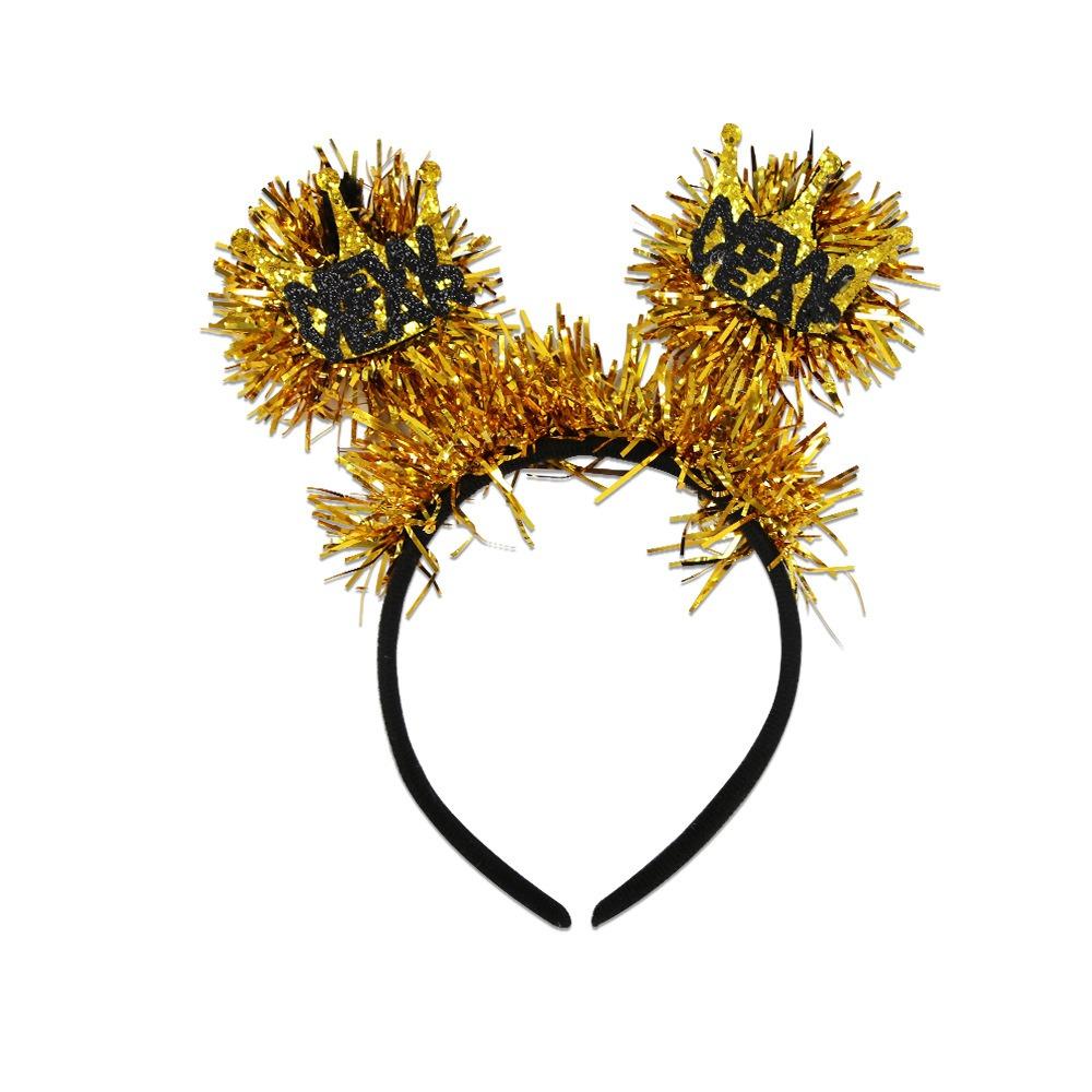 Black Gold 2025 New Year Headbands Wear-resistant Cosplay Headbands  Costume Party Accessories