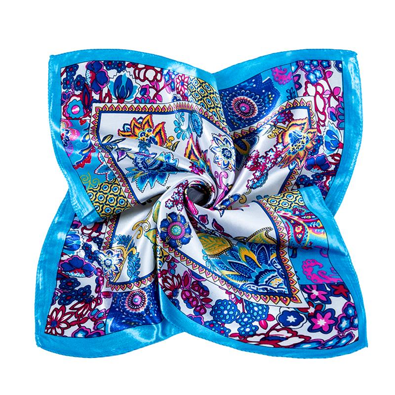 1Pc Square Flight Attendants 50x50CM Elegant Women's Scarfs Fashionable Hijab Bandana Polyester