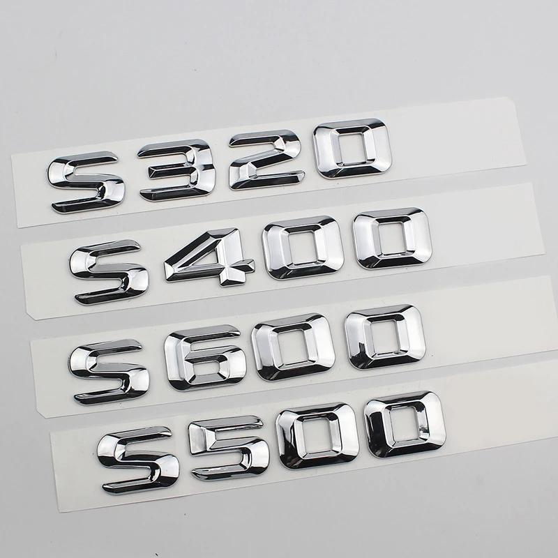 

3D ABS Chrome Logo S320 S350 S400 S450 S500 S550 S580 S600 Emblem Letters Car Trunk Badge For Mercedes S W222 W223 Accessories S320