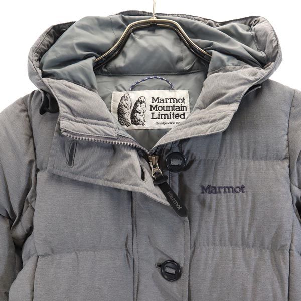 MARMOT Outdoors Down jacket S Gray Food Logo Women Used