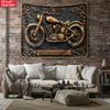 Gerahmte Klassische Motorrad Kunst Wandteppich Vintage Fahrrad Wandbehang Biker Dekor Metall Stil Dekorativer Wandteppich Garage Man Cave D