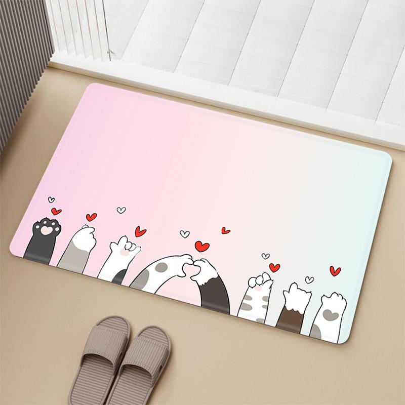 Rutschfeste Küchenmatte, Katzenpfoten-Design, Teppich, Bodenmatte, Teppich, Spielzimmer, Gebetsteppich, Türteppich, Badezimmer