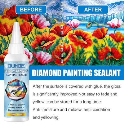 OUHOE 5D Diamond Painting Sealant - Protective Adhesive for Diamond and Oil Paintings.