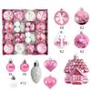 Christmas Ornaments Set Shatterproof Plastic Baubles Snowflakes Stars Hanging Ornament for Xmas Tree Holiday